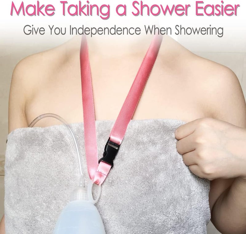 HapiPoppy 2 Pack Shower Lanyard for Mastectomy Drain Holder JP Drainage/Breast Cancer/Bilateral/Unilateral/Abdominal Debridement/Tummy Tuck Patients, After-Surgery Recovery Management - Image 4